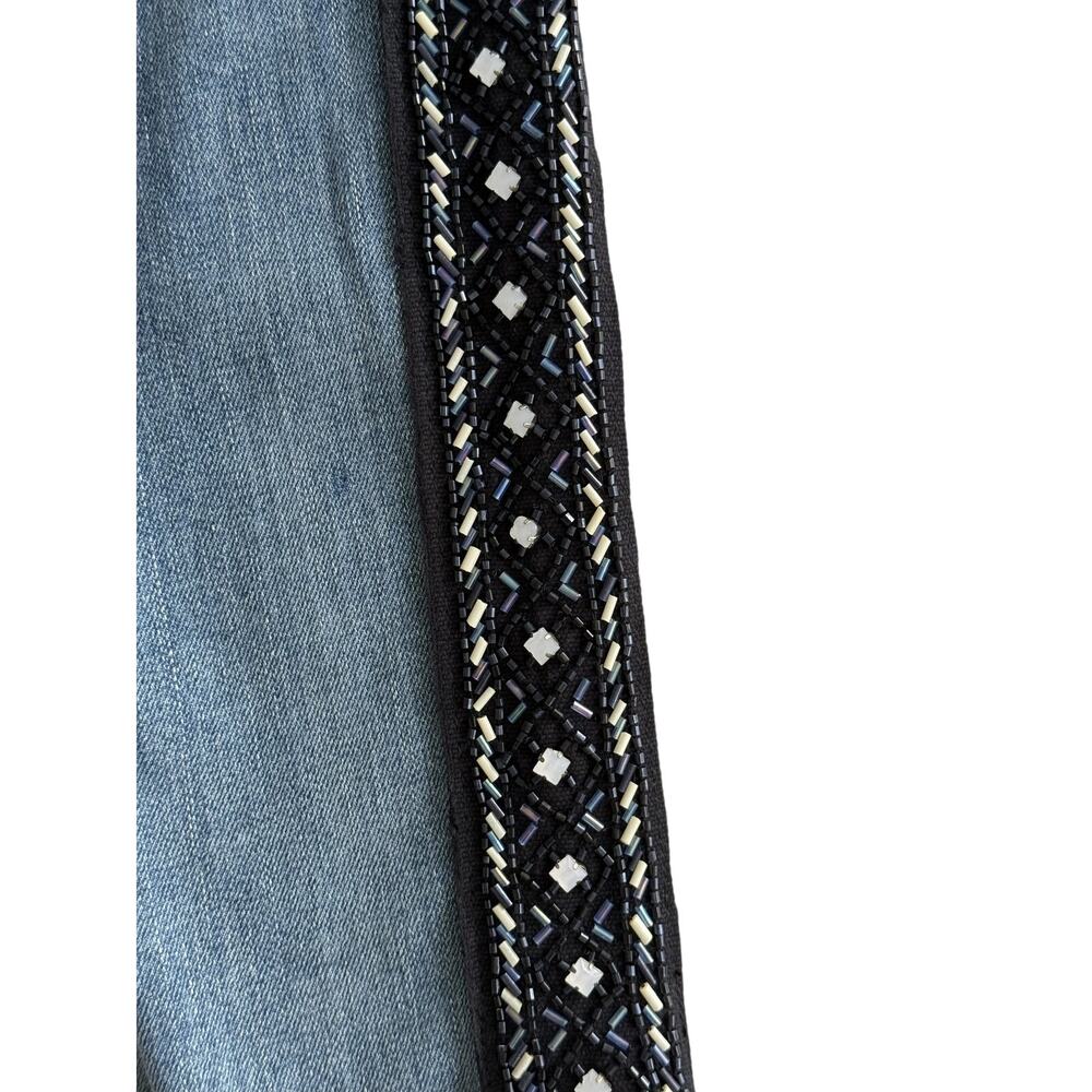 PAIGE Verdugo Embellished Tuxedo Stripe Skinny Jeans size 28 - Picture 4 of 11